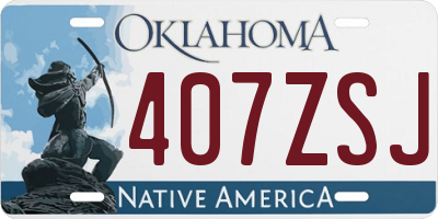 OK license plate 407ZSJ