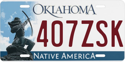 OK license plate 407ZSK