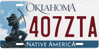 OK license plate 407ZTA