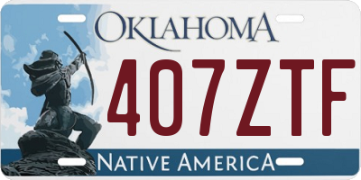 OK license plate 407ZTF