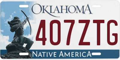OK license plate 407ZTG