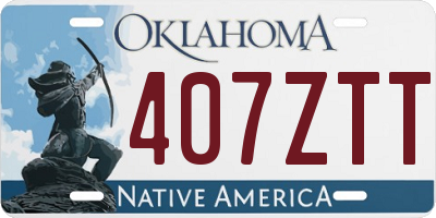 OK license plate 407ZTT