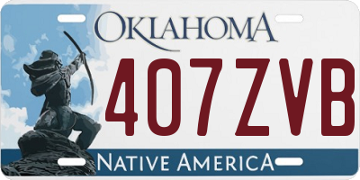 OK license plate 407ZVB