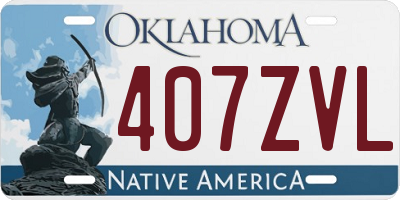 OK license plate 407ZVL