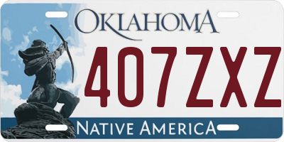 OK license plate 407ZXZ