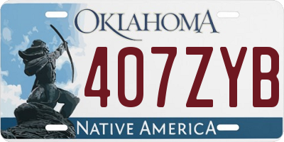 OK license plate 407ZYB