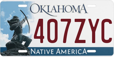 OK license plate 407ZYC