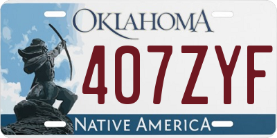 OK license plate 407ZYF