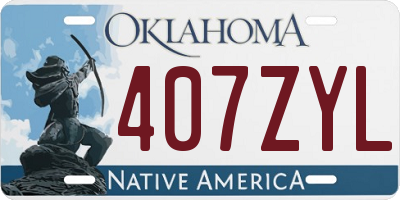 OK license plate 407ZYL