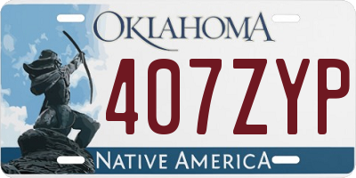 OK license plate 407ZYP