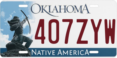 OK license plate 407ZYW