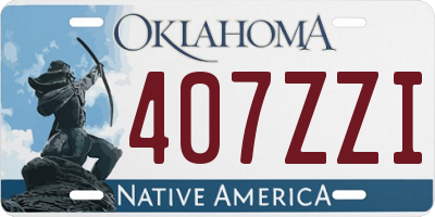OK license plate 407ZZI