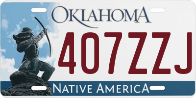 OK license plate 407ZZJ