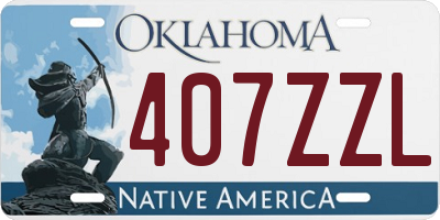 OK license plate 407ZZL