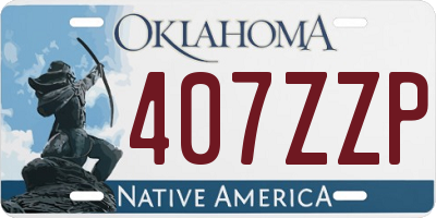 OK license plate 407ZZP