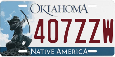 OK license plate 407ZZW