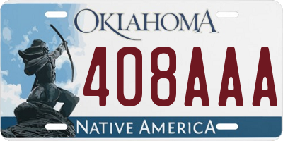 OK license plate 408AAA