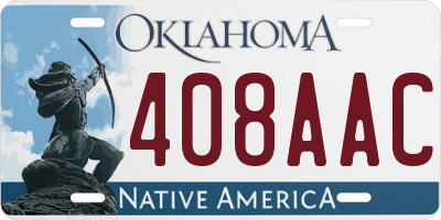 OK license plate 408AAC