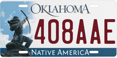 OK license plate 408AAE