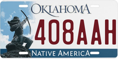 OK license plate 408AAH