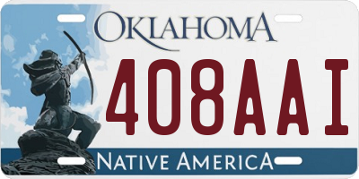 OK license plate 408AAI