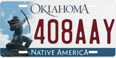 OK license plate 408AAY