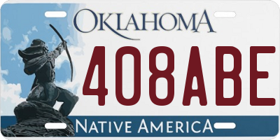 OK license plate 408ABE