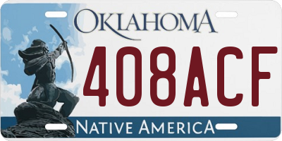 OK license plate 408ACF