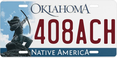 OK license plate 408ACH