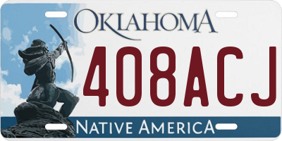 OK license plate 408ACJ