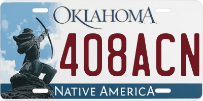 OK license plate 408ACN