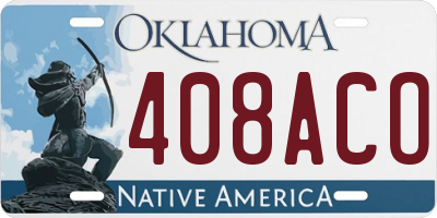 OK license plate 408ACO