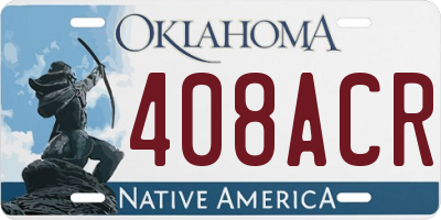 OK license plate 408ACR