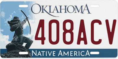 OK license plate 408ACV