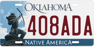 OK license plate 408ADA