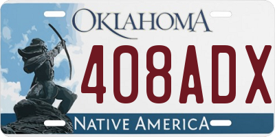 OK license plate 408ADX