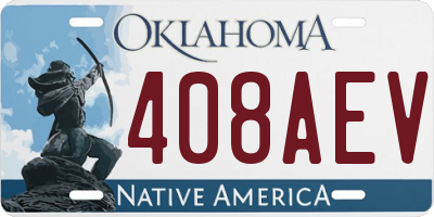 OK license plate 408AEV