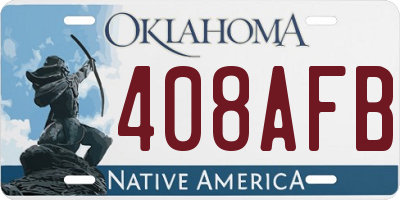 OK license plate 408AFB