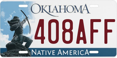 OK license plate 408AFF