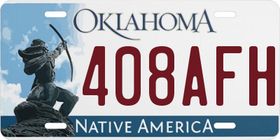 OK license plate 408AFH