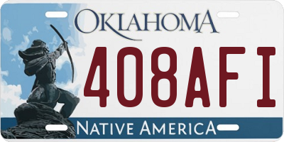 OK license plate 408AFI