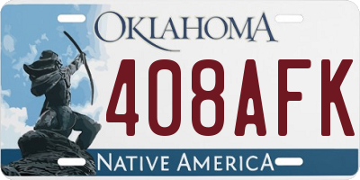 OK license plate 408AFK