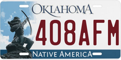 OK license plate 408AFM