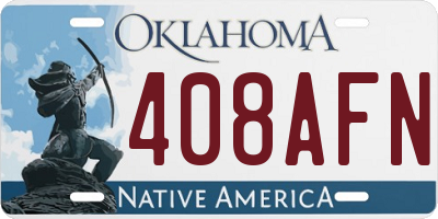 OK license plate 408AFN