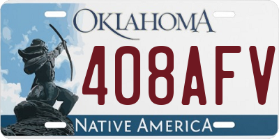 OK license plate 408AFV