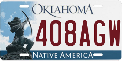 OK license plate 408AGW