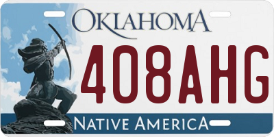 OK license plate 408AHG