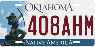 OK license plate 408AHM
