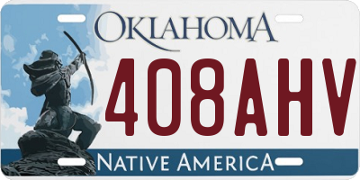 OK license plate 408AHV