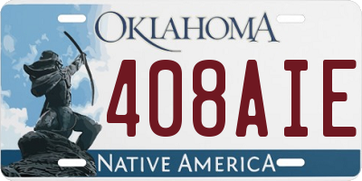 OK license plate 408AIE